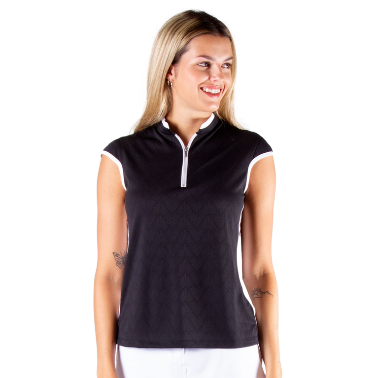 Nivo Sports Brianna Jacquard Sleeveless Mock Collar Top PGA TOUR